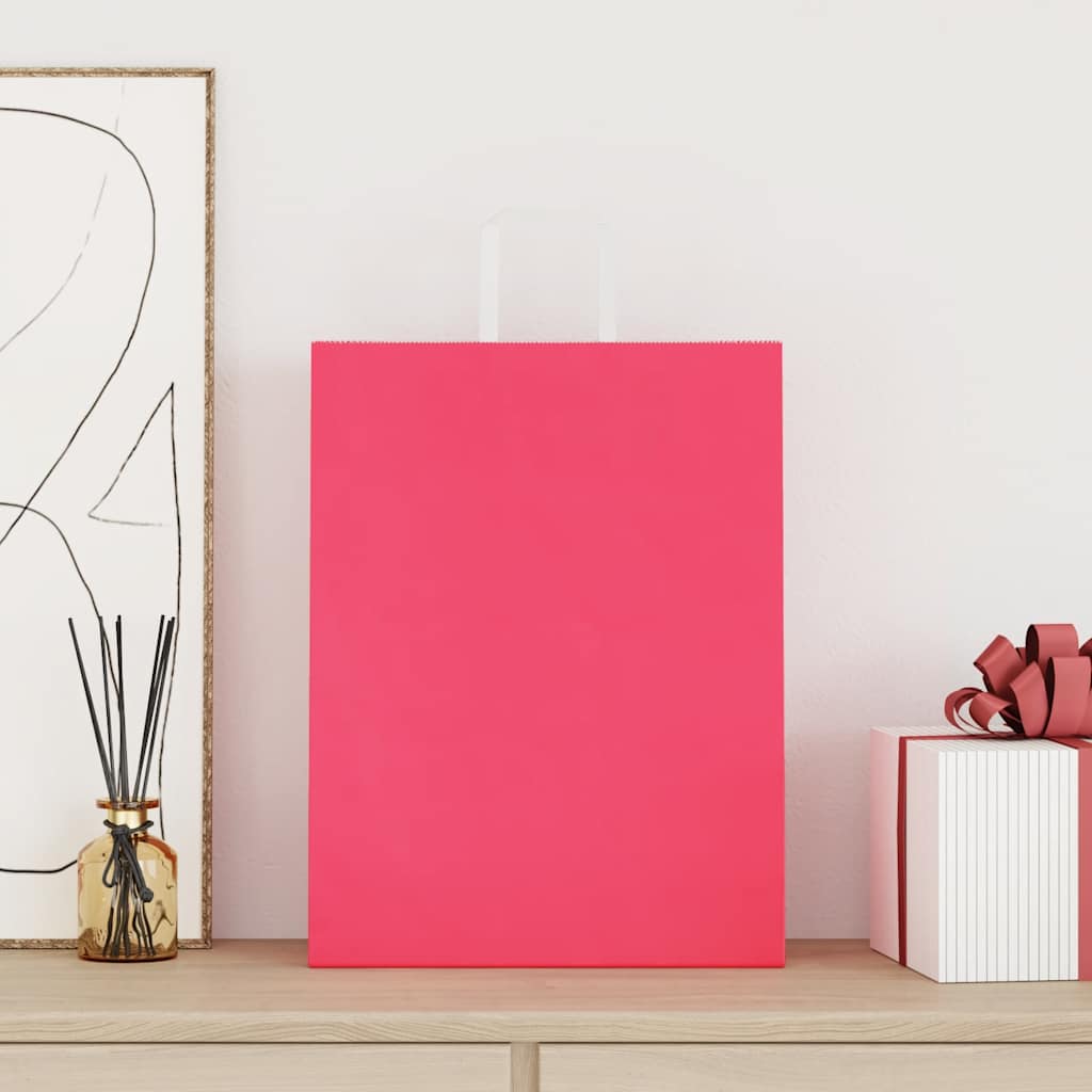 Papieren zakken 250 st met hengsels 32x12x42 cm roze is nu te koop bij PeponiXL, paradijselijk wonen!