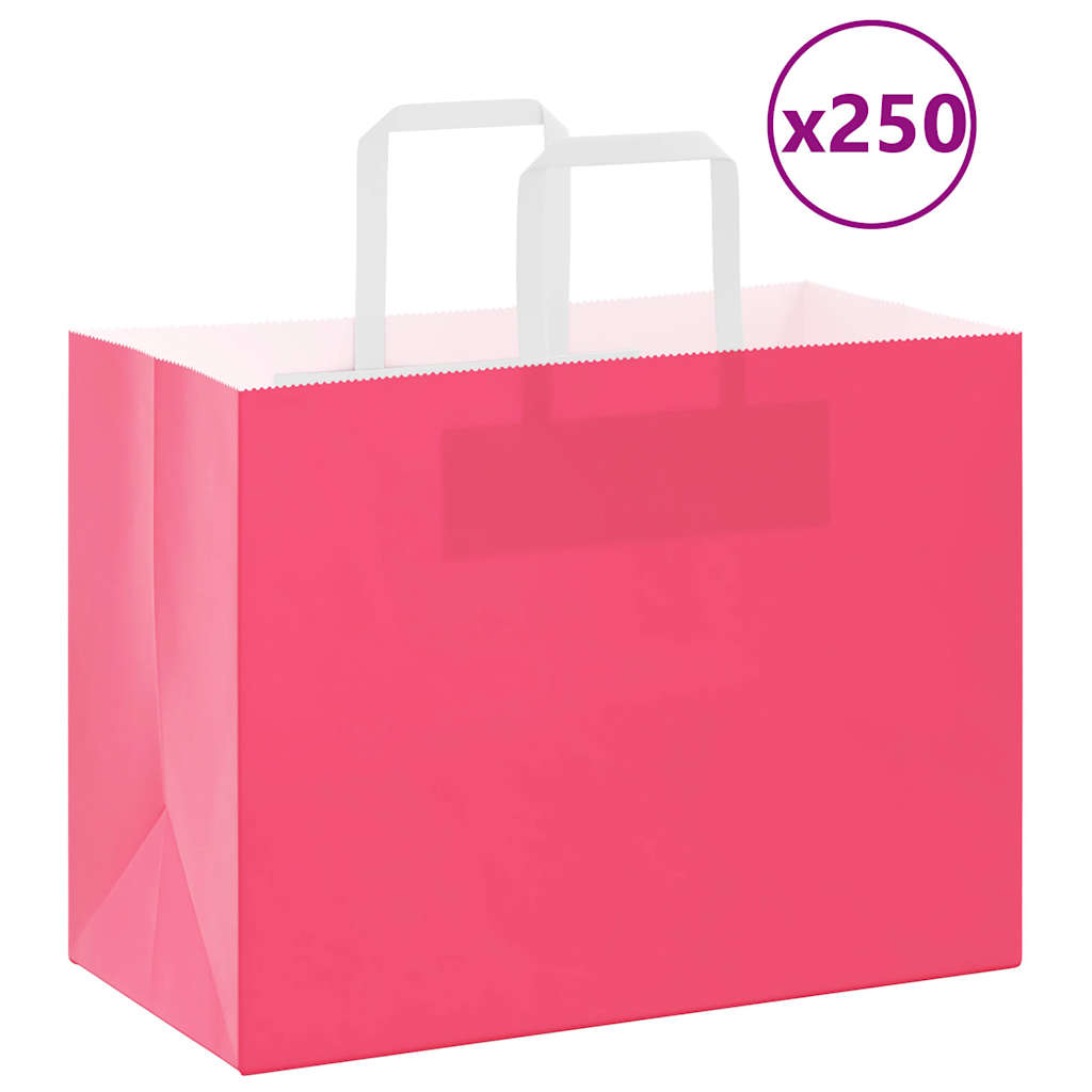 Papieren zakken 250 st met hengsels 32x17x25 cm roze is nu te koop bij PeponiXL, paradijselijk wonen!