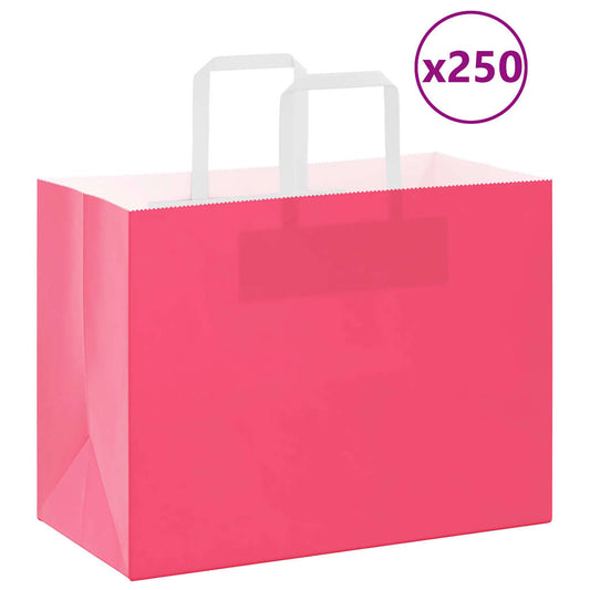 Papieren zakken 250 st met hengsels 32x17x25 cm roze is nu te koop bij PeponiXL, paradijselijk wonen!