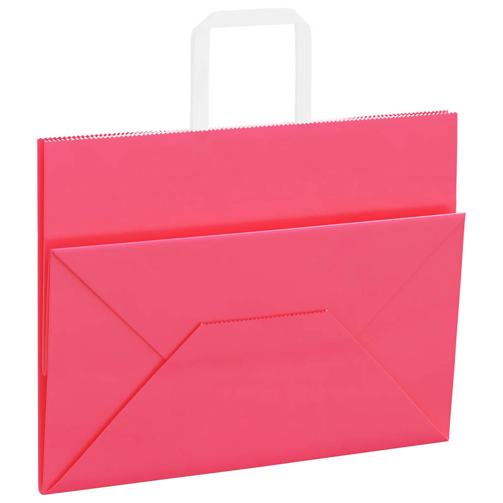 Papieren zakken 250 st met hengsels 32x17x25 cm roze is nu te koop bij PeponiXL, paradijselijk wonen!