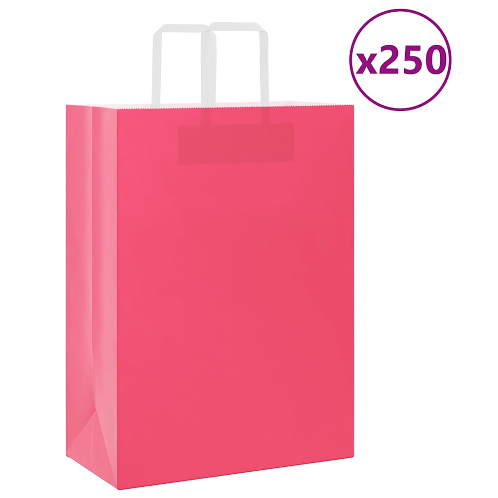 Papieren zakken 250 st met hengsels 32x17x44 cm roze is nu te koop bij PeponiXL, paradijselijk wonen!