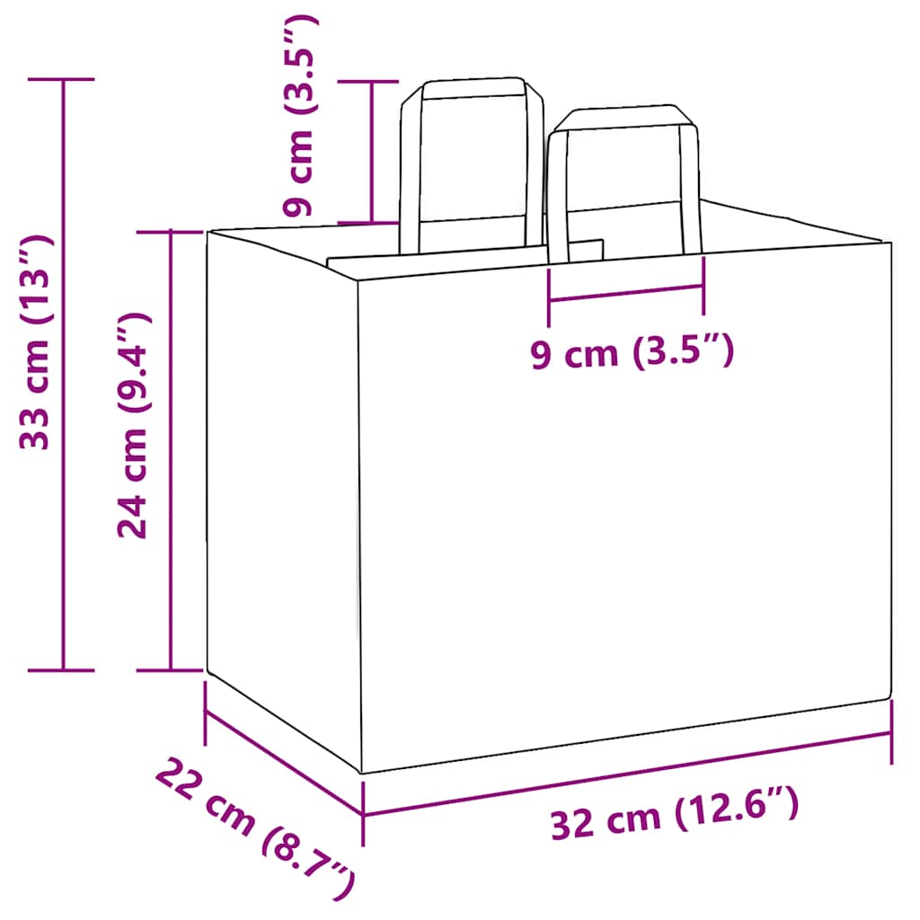 Papieren zakken 250 st met hengsels 32x22x24 cm roze is nu te koop bij PeponiXL, paradijselijk wonen!