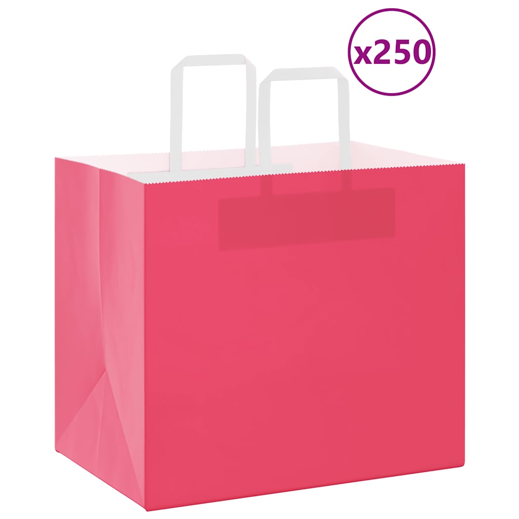 Papieren zakken 250 st met hengsels 32x22x28 cm roze is nu te koop bij PeponiXL, paradijselijk wonen!