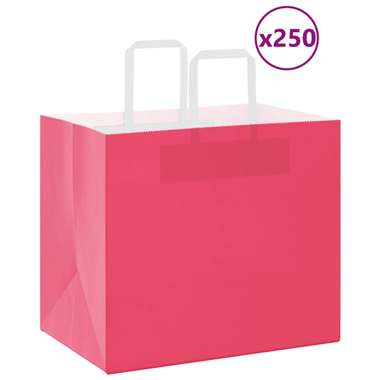 Papieren zakken 250 st met hengsels 32x22x28 cm roze is nu te koop bij PeponiXL, paradijselijk wonen!
