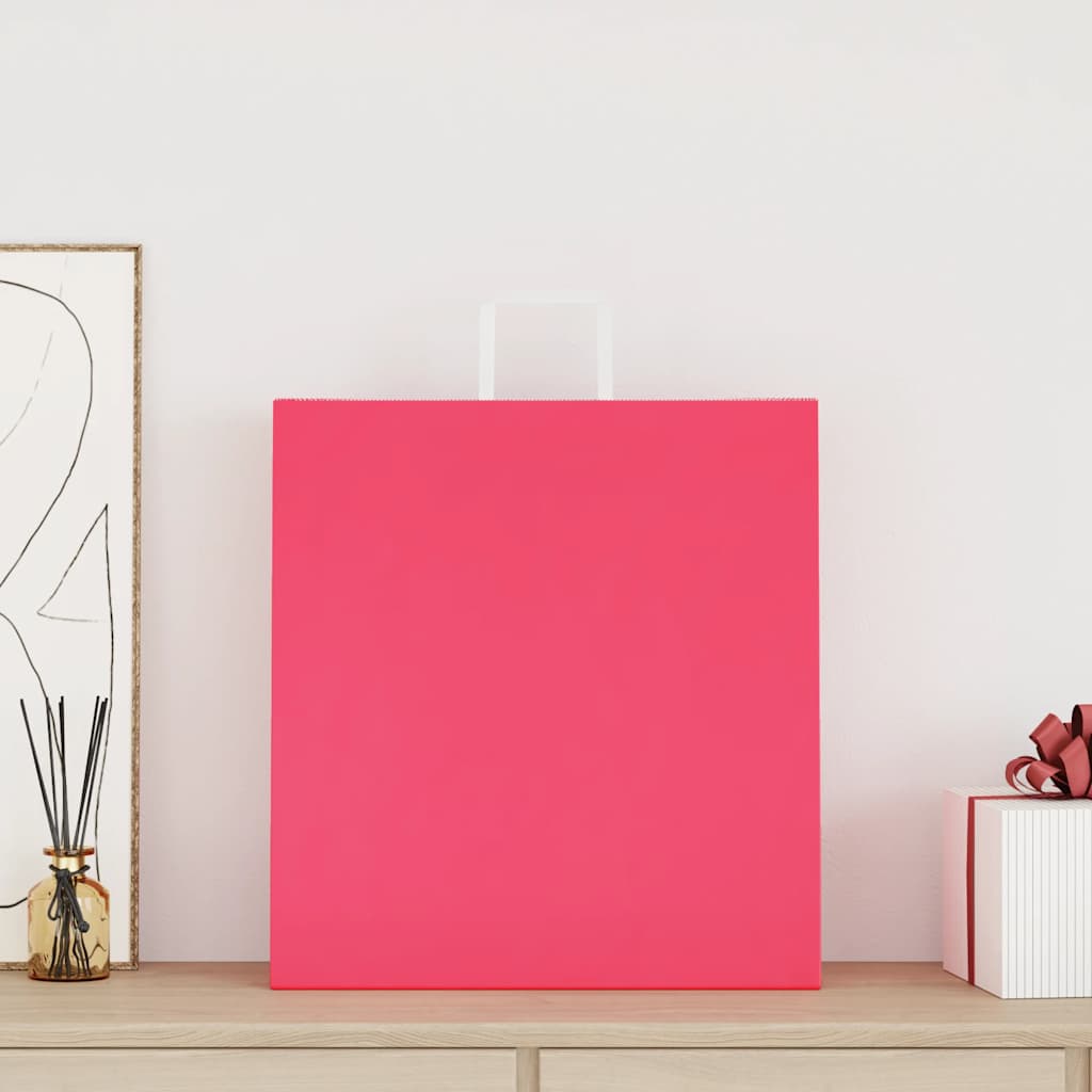 Papieren zakken 250 st met hengsels 45x17x48 cm roze is nu te koop bij PeponiXL, paradijselijk wonen!