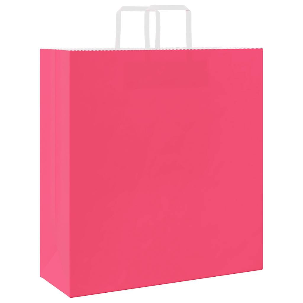 Papieren zakken 250 st met hengsels 45x17x48 cm roze is nu te koop bij PeponiXL, paradijselijk wonen!
