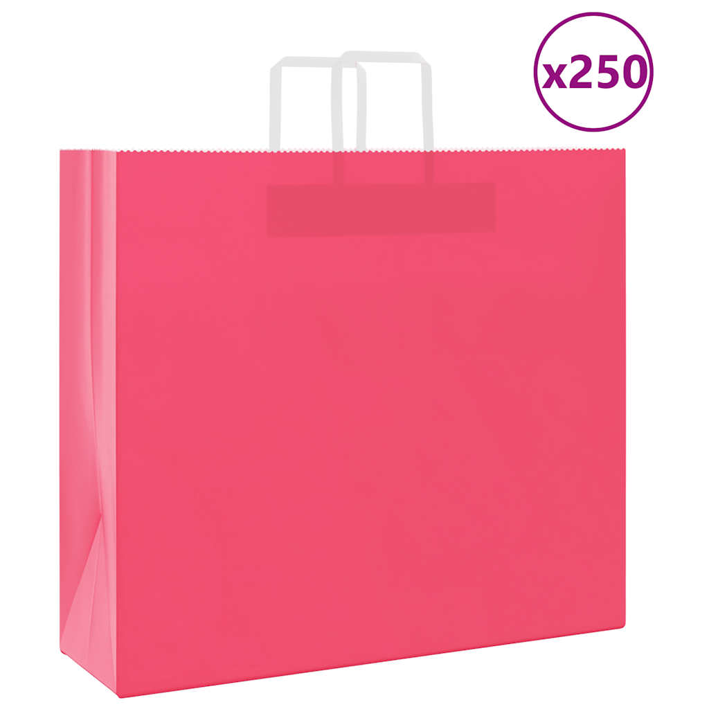 Papieren zakken 250 st met hengsels 54x15x49 cm roze is nu te koop bij PeponiXL, paradijselijk wonen!