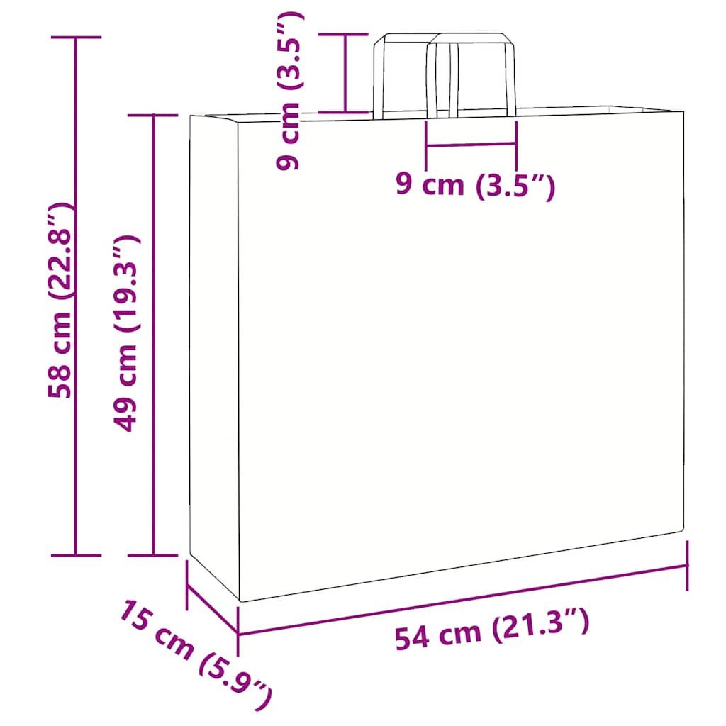 Papieren zakken 250 st met hengsels 54x15x49 cm roze is nu te koop bij PeponiXL, paradijselijk wonen!