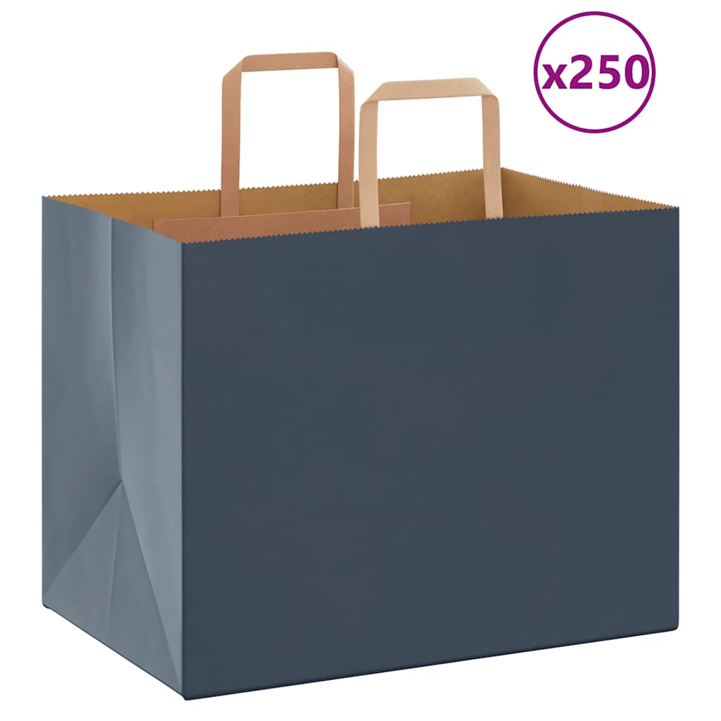 Papieren zakken 250 st met hengsels 32x22x24 cm blauw is nu te koop bij PeponiXL, paradijselijk wonen!