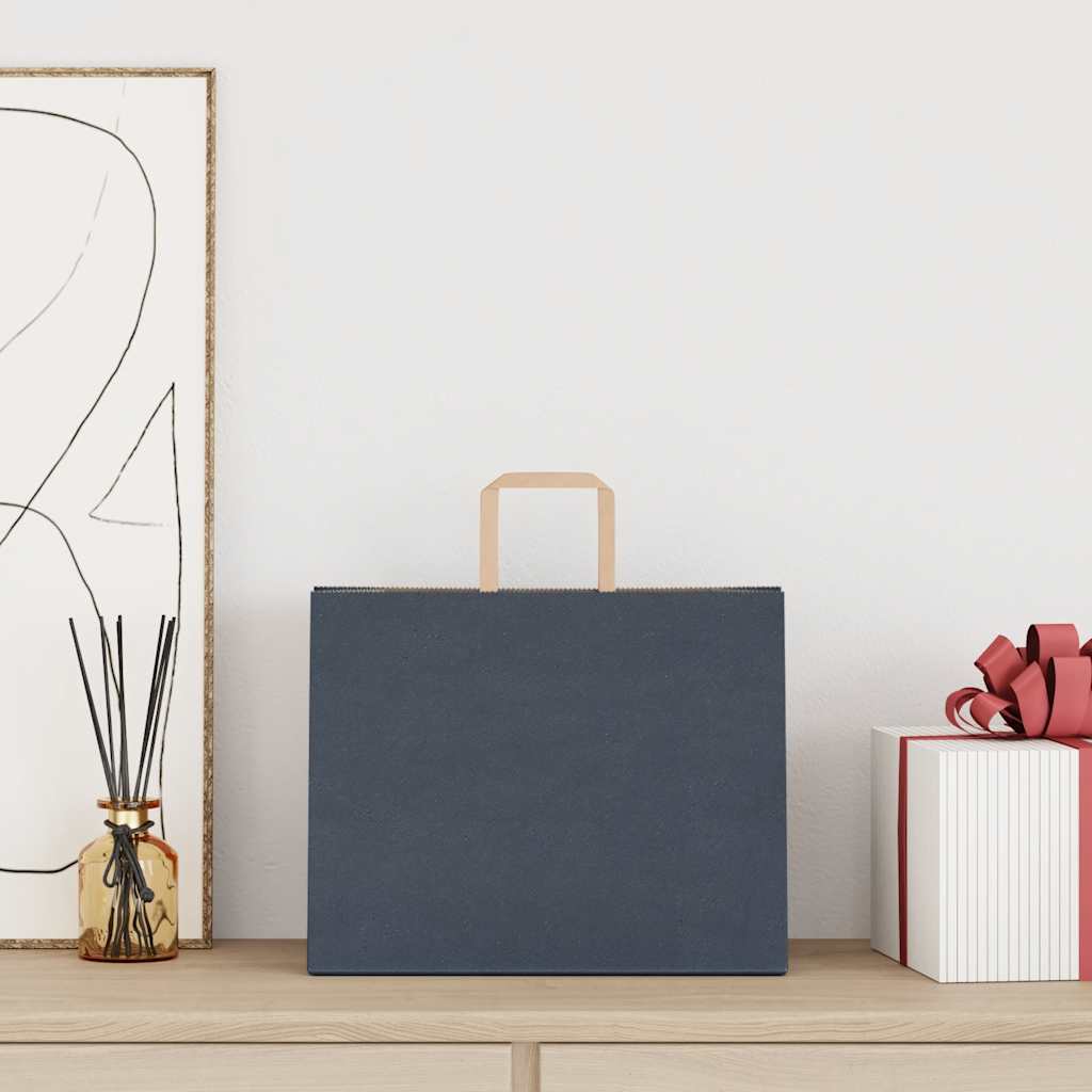 Papieren zakken 250 st met hengsels 32x22x24 cm blauw is nu te koop bij PeponiXL, paradijselijk wonen!