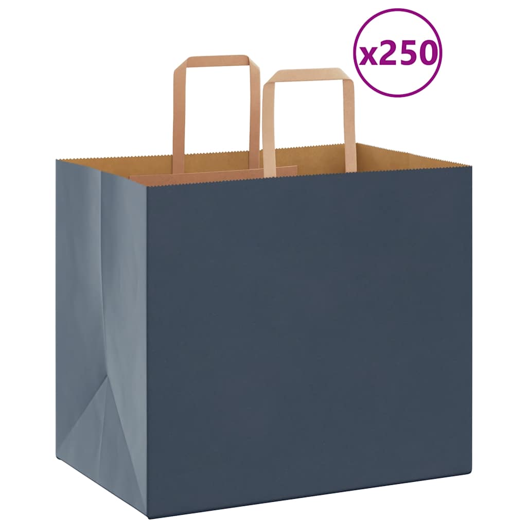 Papieren zakken 250 st met hengsels 32x22x28 cm blauw is nu te koop bij PeponiXL, paradijselijk wonen!