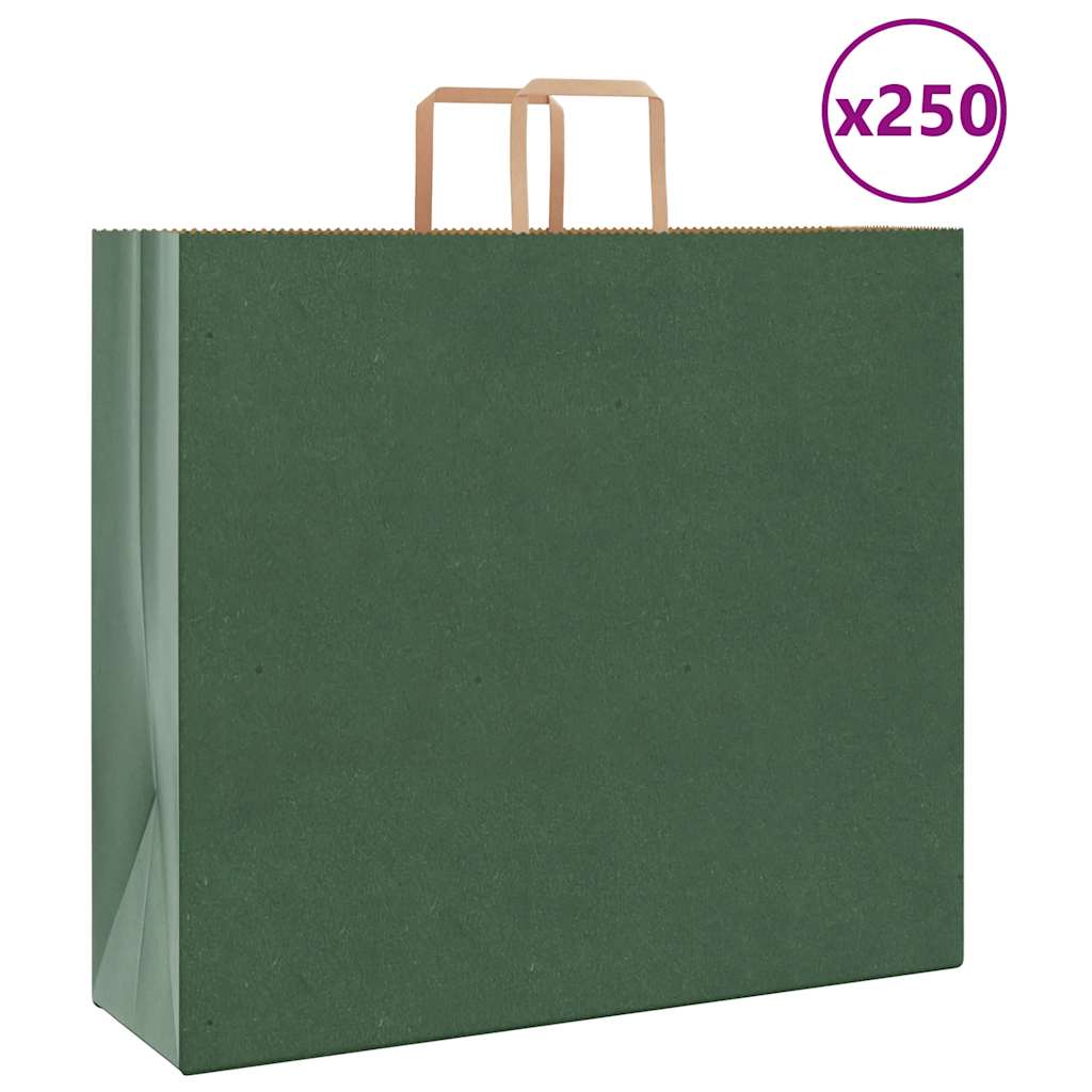 Papieren zakken 250 st met hengsels 54x15x49 cm groen is nu te koop bij PeponiXL, paradijselijk wonen!