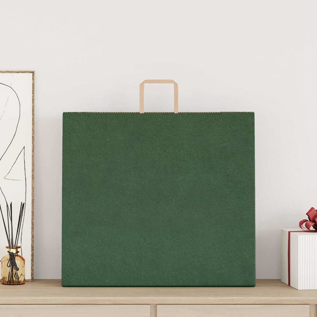 Papieren zakken 250 st met hengsels 54x15x49 cm groen is nu te koop bij PeponiXL, paradijselijk wonen!