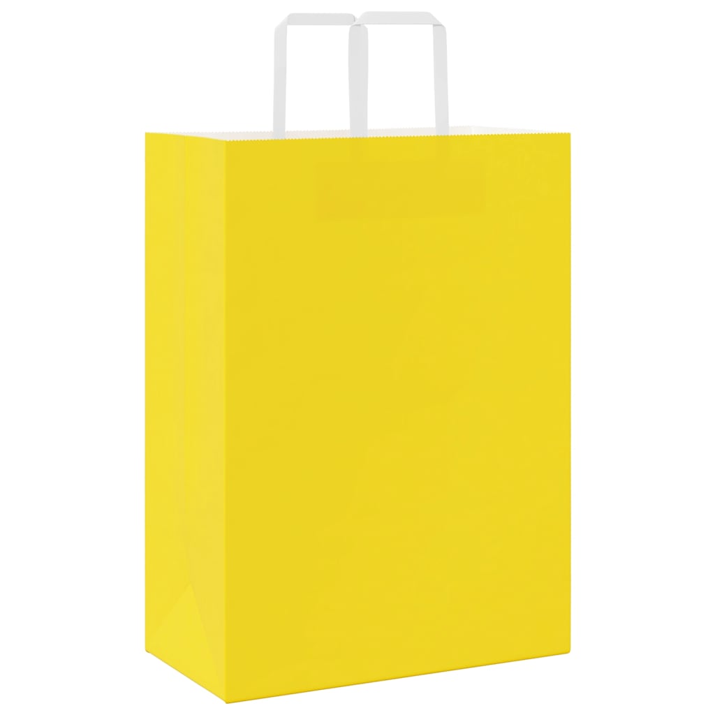 Papieren zakken 50 st met hengsels 32x17x44 cm geel is nu te koop bij PeponiXL, paradijselijk wonen!