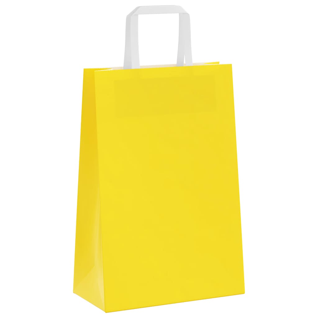 Papieren zakken 250 st met hengsels 21x11x31 cm geel is nu te koop bij PeponiXL, paradijselijk wonen!