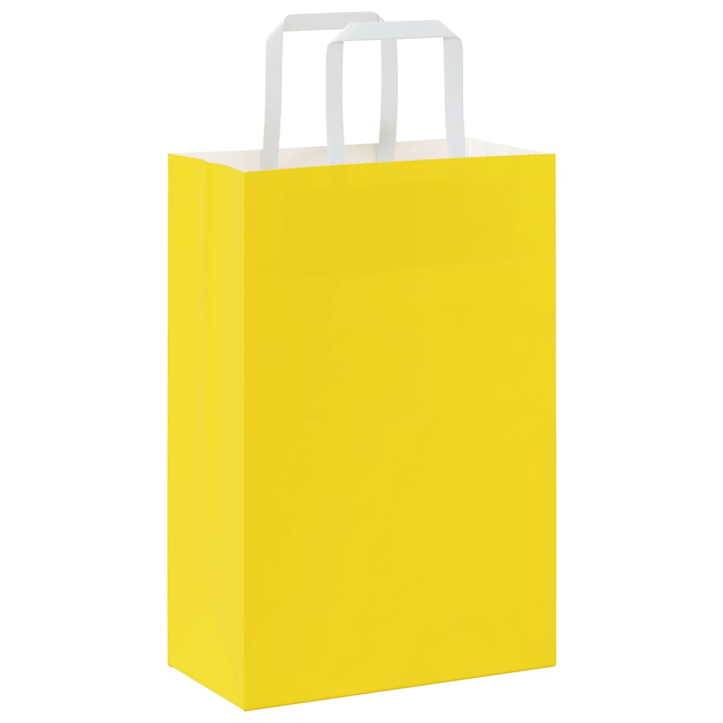 Papieren zakken 250 st met hengsels 21x11x31 cm geel is nu te koop bij PeponiXL, paradijselijk wonen!