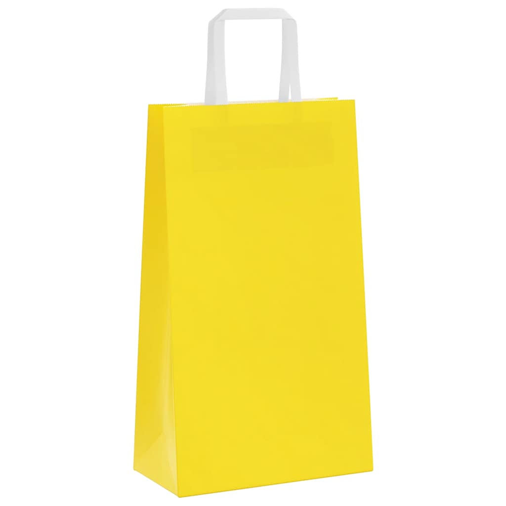 Papieren zakken 250 st met hengsels 21x11x36 cm geel is nu te koop bij PeponiXL, paradijselijk wonen!