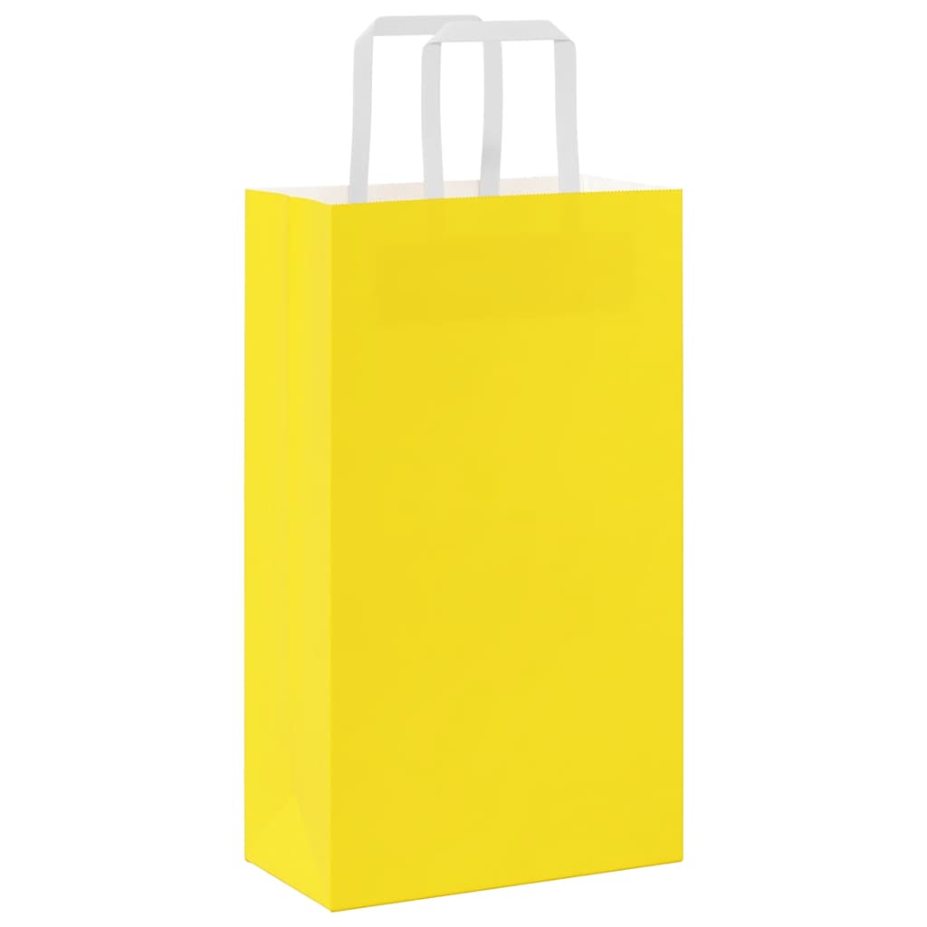 Papieren zakken 250 st met hengsels 21x11x36 cm geel is nu te koop bij PeponiXL, paradijselijk wonen!