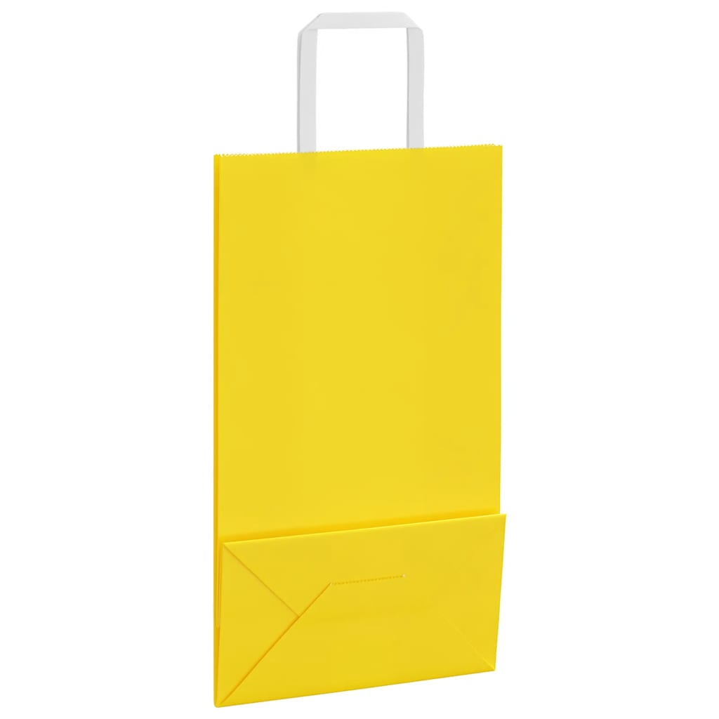Papieren zakken 250 st met hengsels 21x11x36 cm geel is nu te koop bij PeponiXL, paradijselijk wonen!