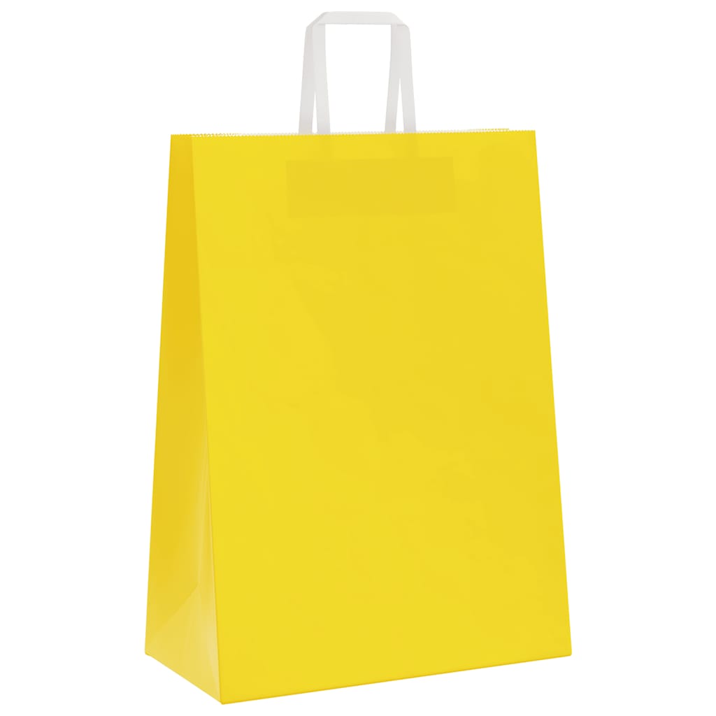 Papieren zakken 250 st met hengsels 32x17x44 cm geel is nu te koop bij PeponiXL, paradijselijk wonen!