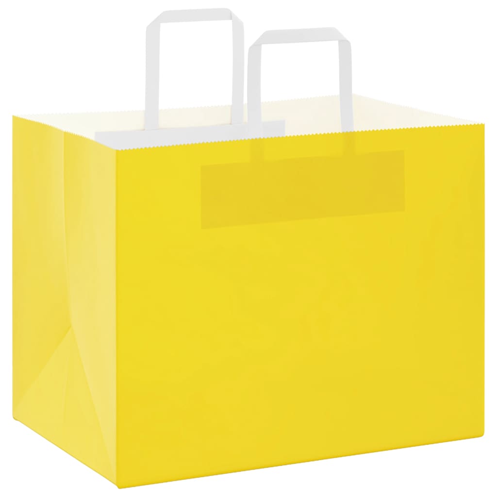 Papieren zakken 250 st met hengsels 32x22x24 cm geel is nu te koop bij PeponiXL, paradijselijk wonen!