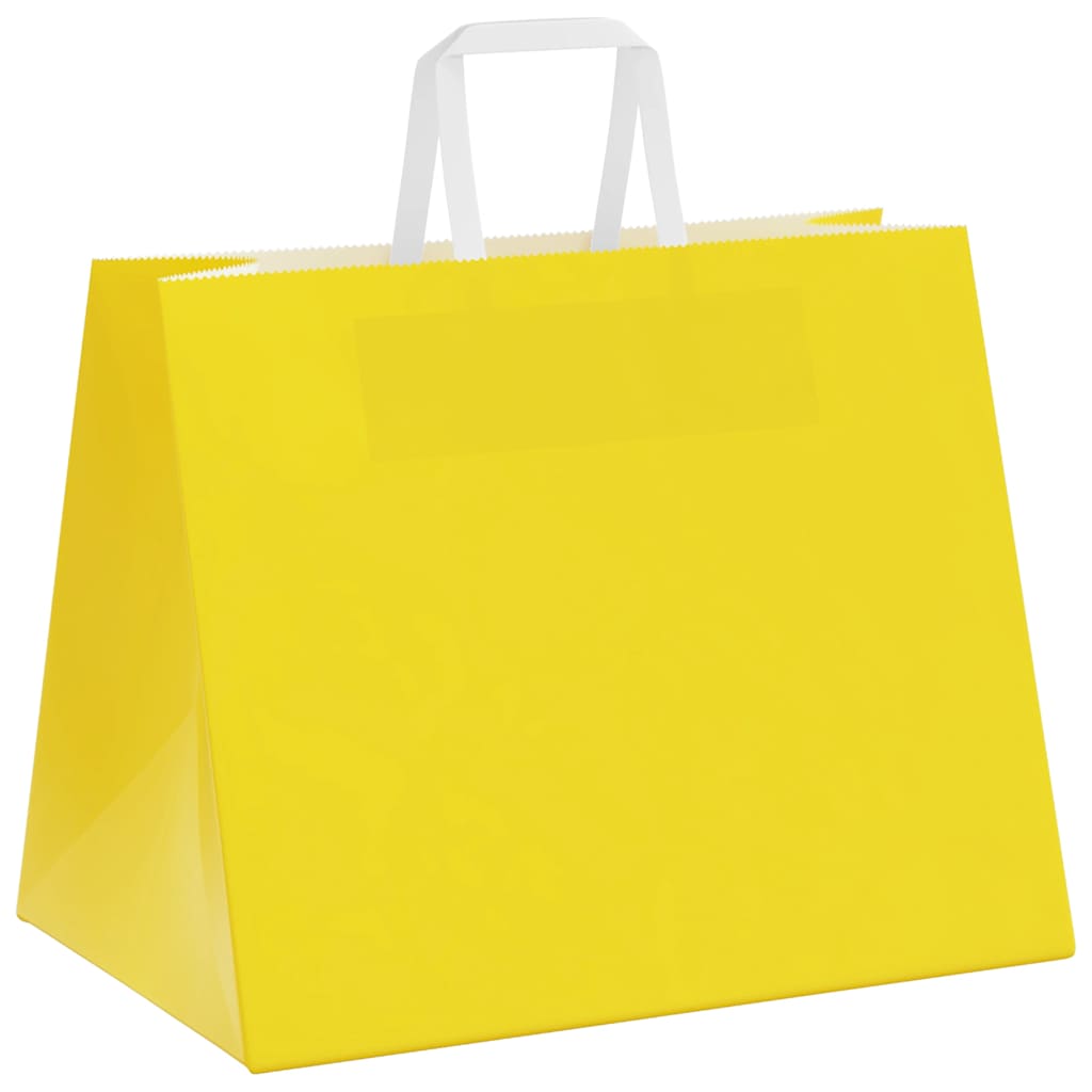Papieren zakken 250 st met hengsels 32x22x24 cm geel is nu te koop bij PeponiXL, paradijselijk wonen!