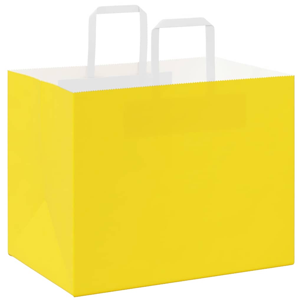 Papieren zakken 250 st met hengsels 32x22x24 cm geel is nu te koop bij PeponiXL, paradijselijk wonen!