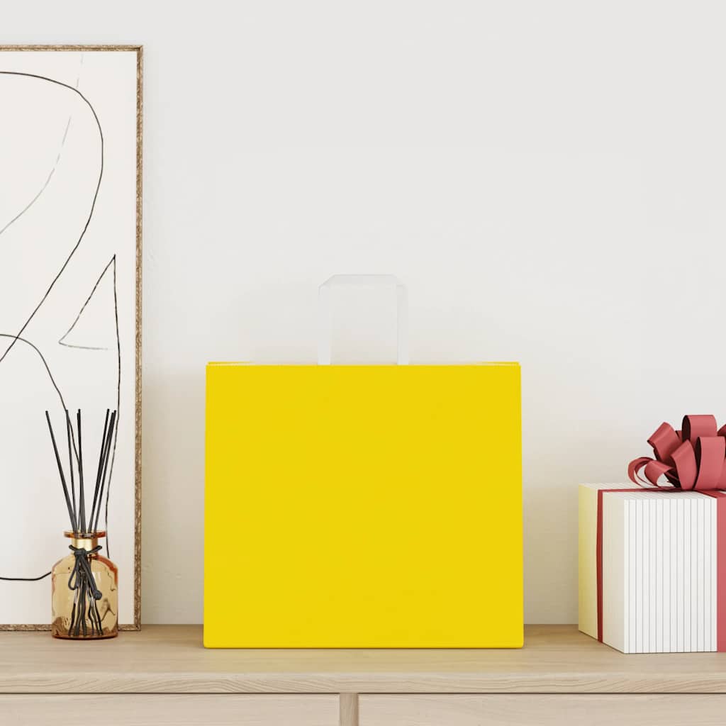 Papieren zakken 250 st met hengsels 32x22x28 cm geel is nu te koop bij PeponiXL, paradijselijk wonen!