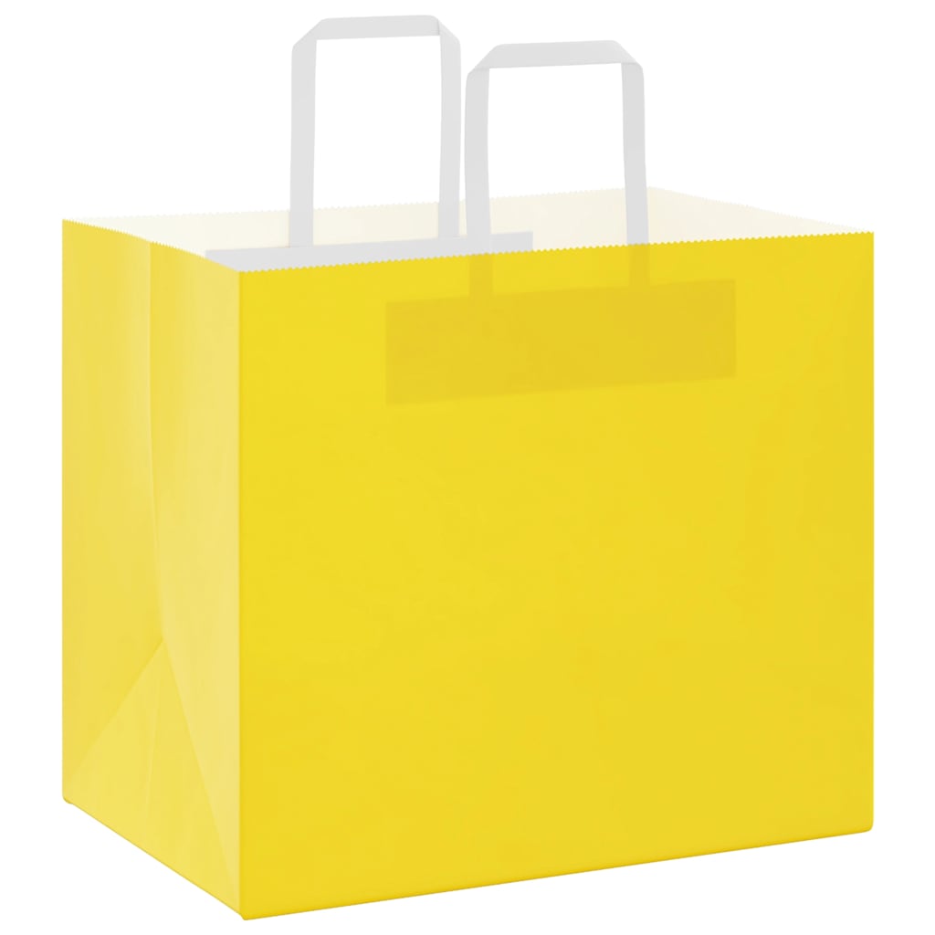 Papieren zakken 250 st met hengsels 32x22x28 cm geel is nu te koop bij PeponiXL, paradijselijk wonen!