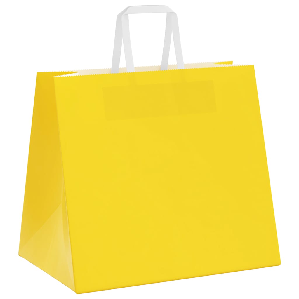 Papieren zakken 250 st met hengsels 32x22x28 cm geel is nu te koop bij PeponiXL, paradijselijk wonen!