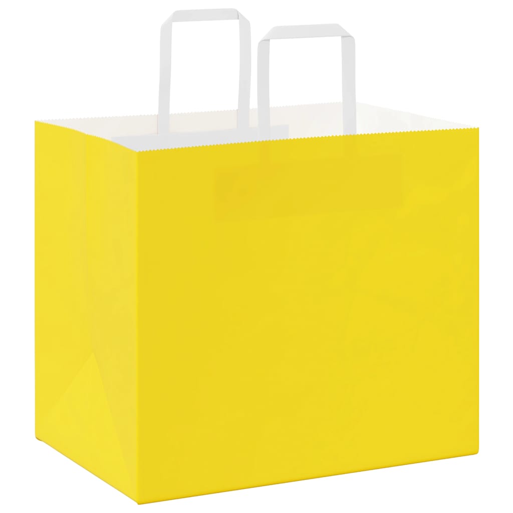 Papieren zakken 250 st met hengsels 32x22x28 cm geel is nu te koop bij PeponiXL, paradijselijk wonen!