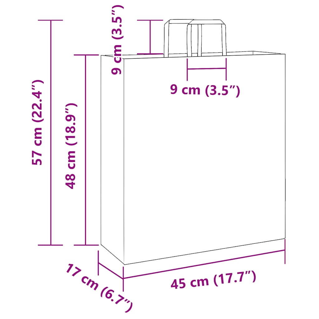 Papieren zakken 250 st met hengsels 45x17x48 cm geel is nu te koop bij PeponiXL, paradijselijk wonen!