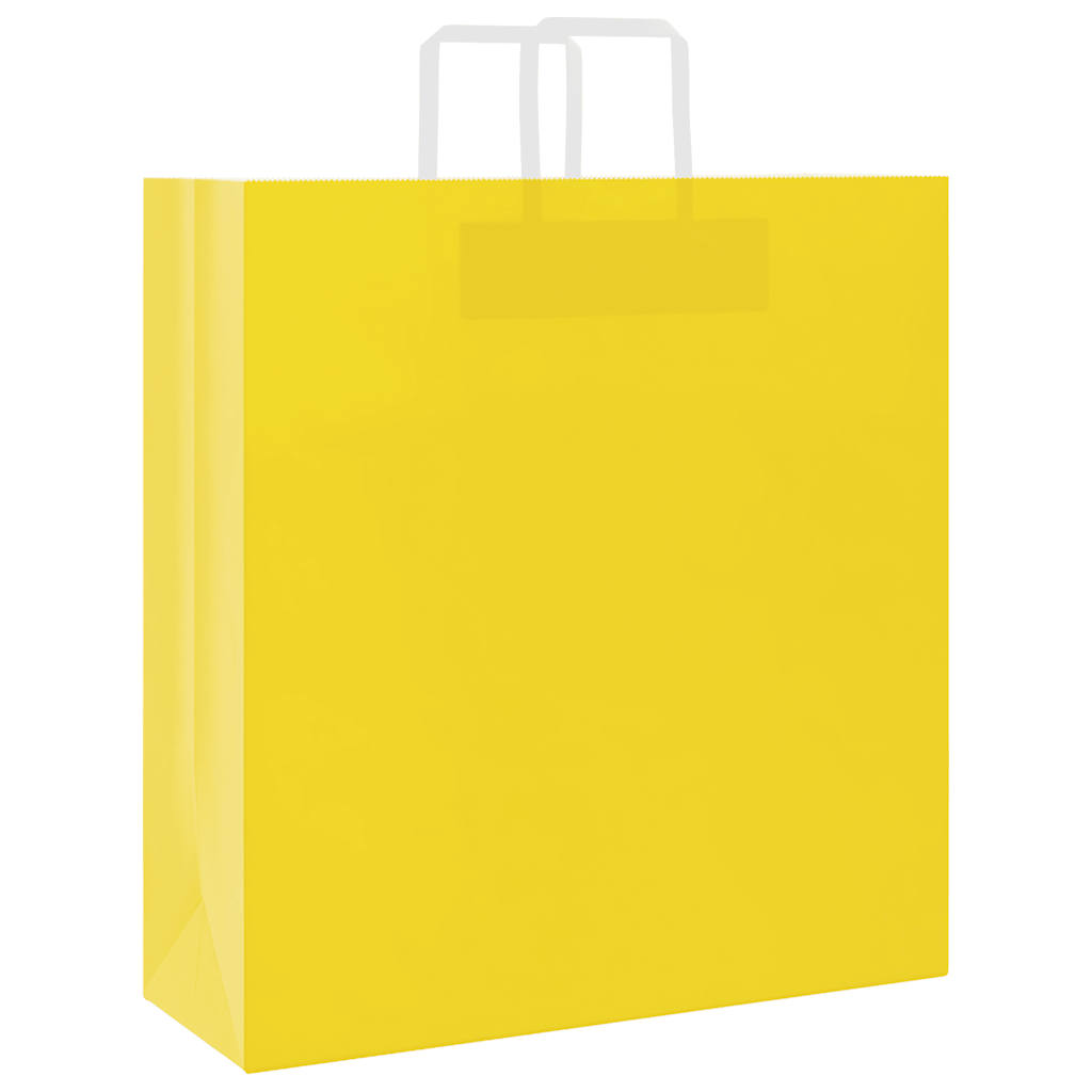 Papieren zakken 250 st met hengsels 45x17x48 cm geel is nu te koop bij PeponiXL, paradijselijk wonen!