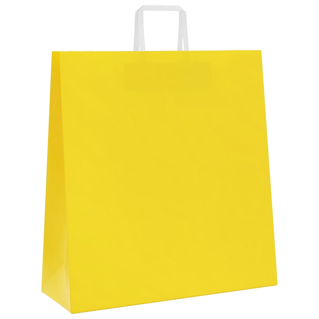 Papieren zakken 250 st met hengsels 45x17x48 cm geel is nu te koop bij PeponiXL, paradijselijk wonen!