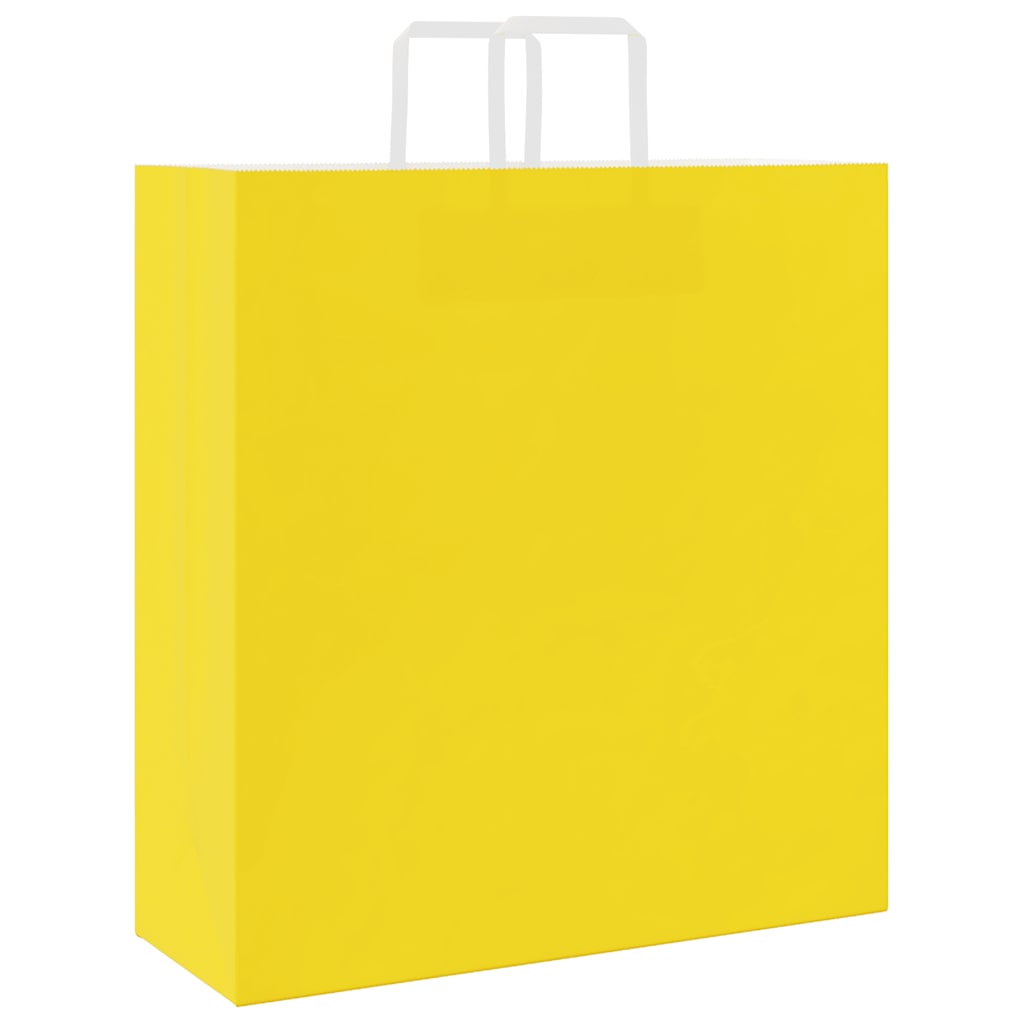Papieren zakken 250 st met hengsels 45x17x48 cm geel is nu te koop bij PeponiXL, paradijselijk wonen!