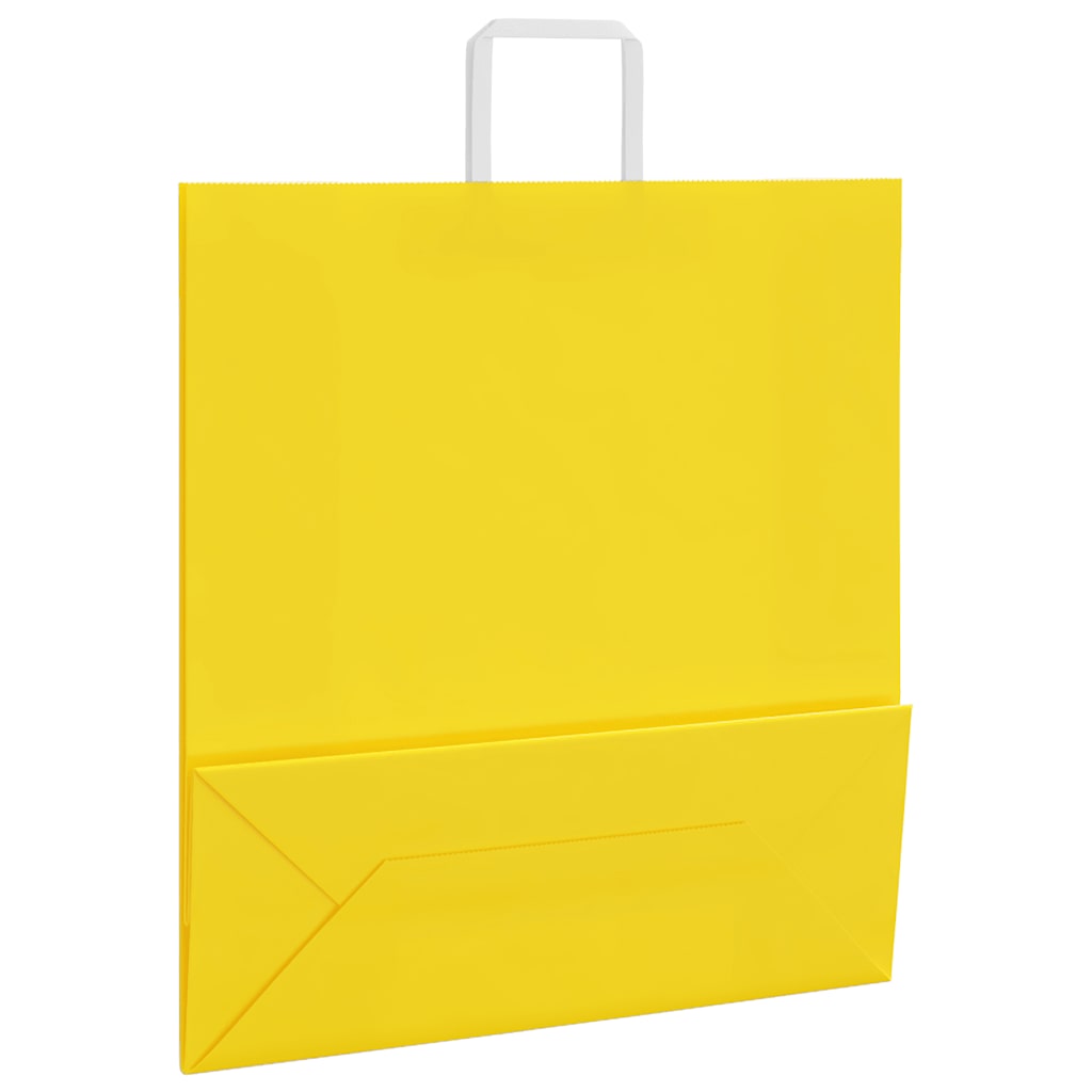 Papieren zakken 250 st met hengsels 45x17x48 cm geel is nu te koop bij PeponiXL, paradijselijk wonen!