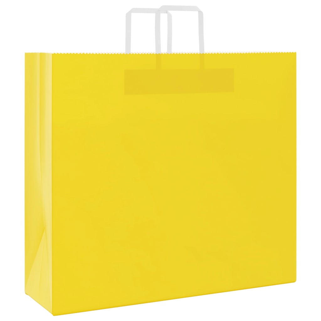 Papieren zakken 250 st met hengsels 54x15x49 cm geel is nu te koop bij PeponiXL, paradijselijk wonen!