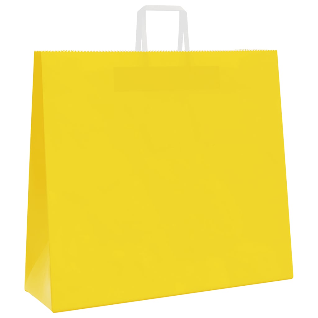 Papieren zakken 250 st met hengsels 54x15x49 cm geel is nu te koop bij PeponiXL, paradijselijk wonen!