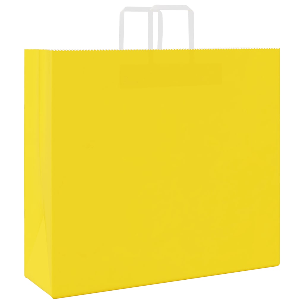 Papieren zakken 250 st met hengsels 54x15x49 cm geel is nu te koop bij PeponiXL, paradijselijk wonen!