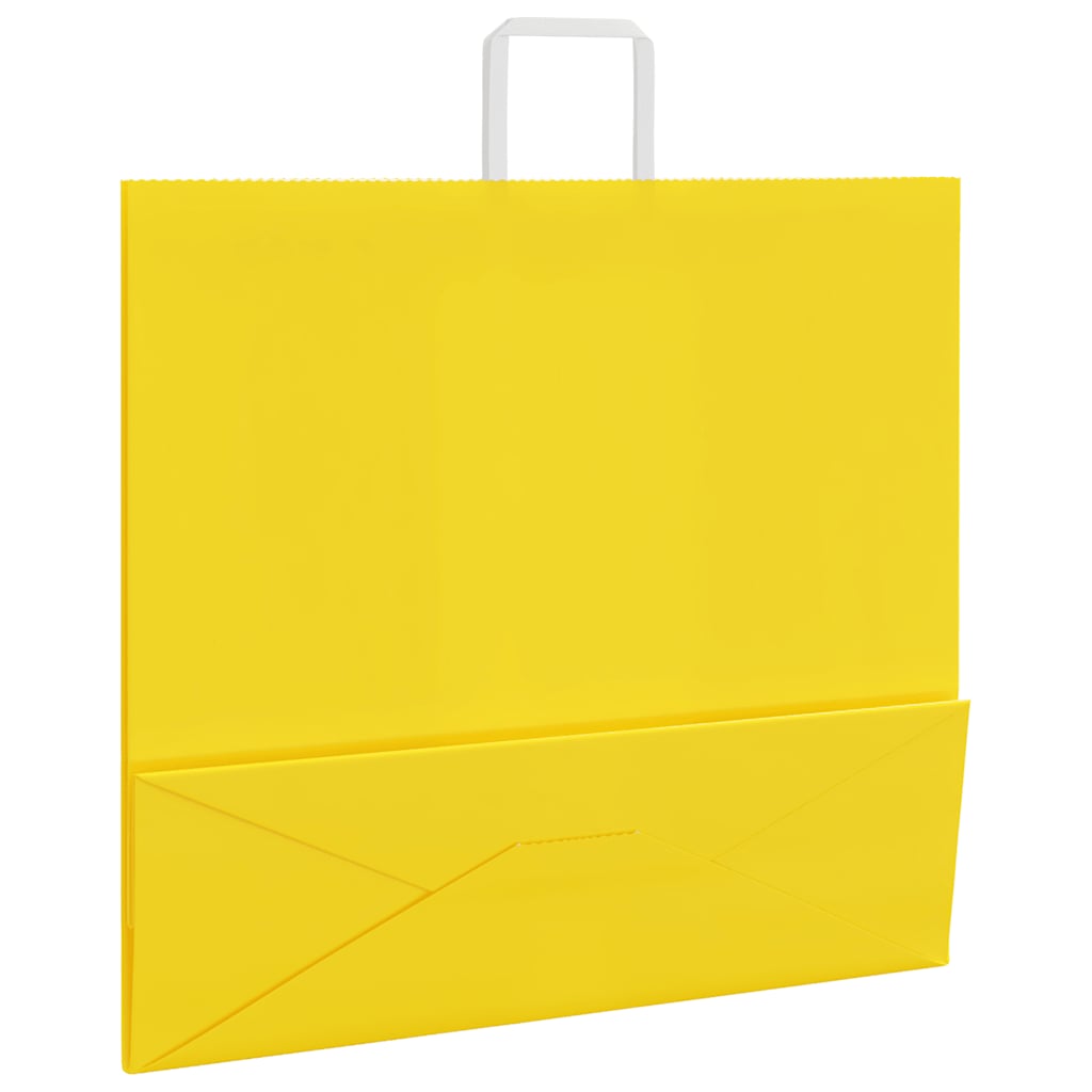 Papieren zakken 250 st met hengsels 54x15x49 cm geel is nu te koop bij PeponiXL, paradijselijk wonen!