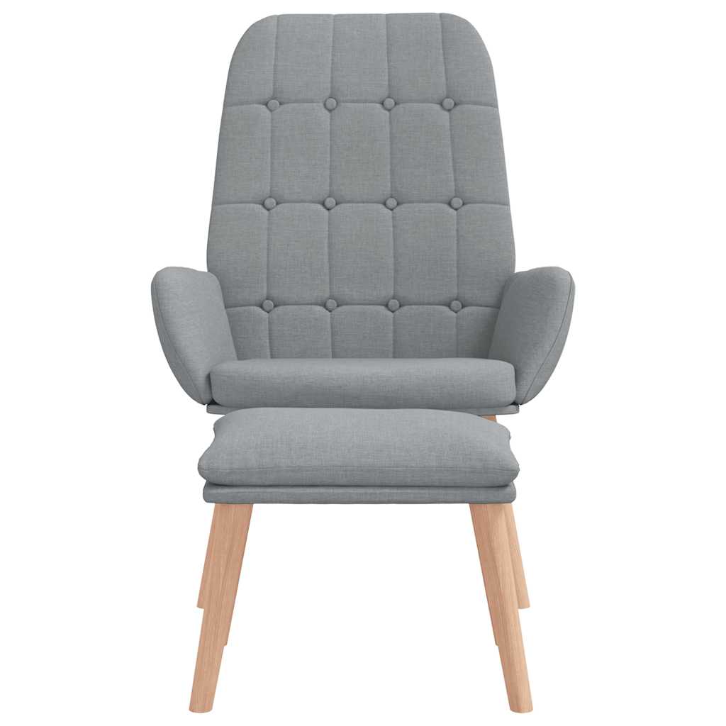 Relaxstoel met voetenbankje stof lichtgrijs is nu te koop bij PeponiXL, paradijselijk wonen!
