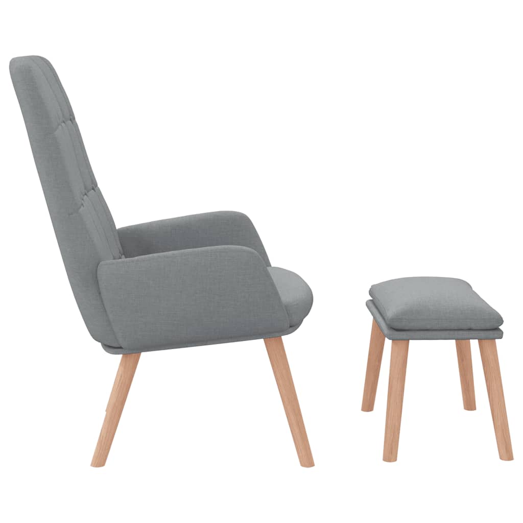 Relaxstoel met voetenbankje stof lichtgrijs is nu te koop bij PeponiXL, paradijselijk wonen!