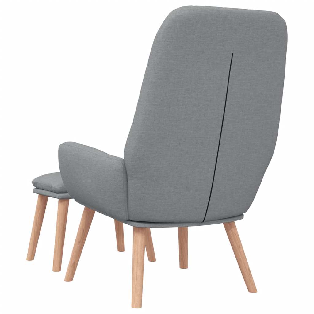 Relaxstoel met voetenbankje stof lichtgrijs is nu te koop bij PeponiXL, paradijselijk wonen!