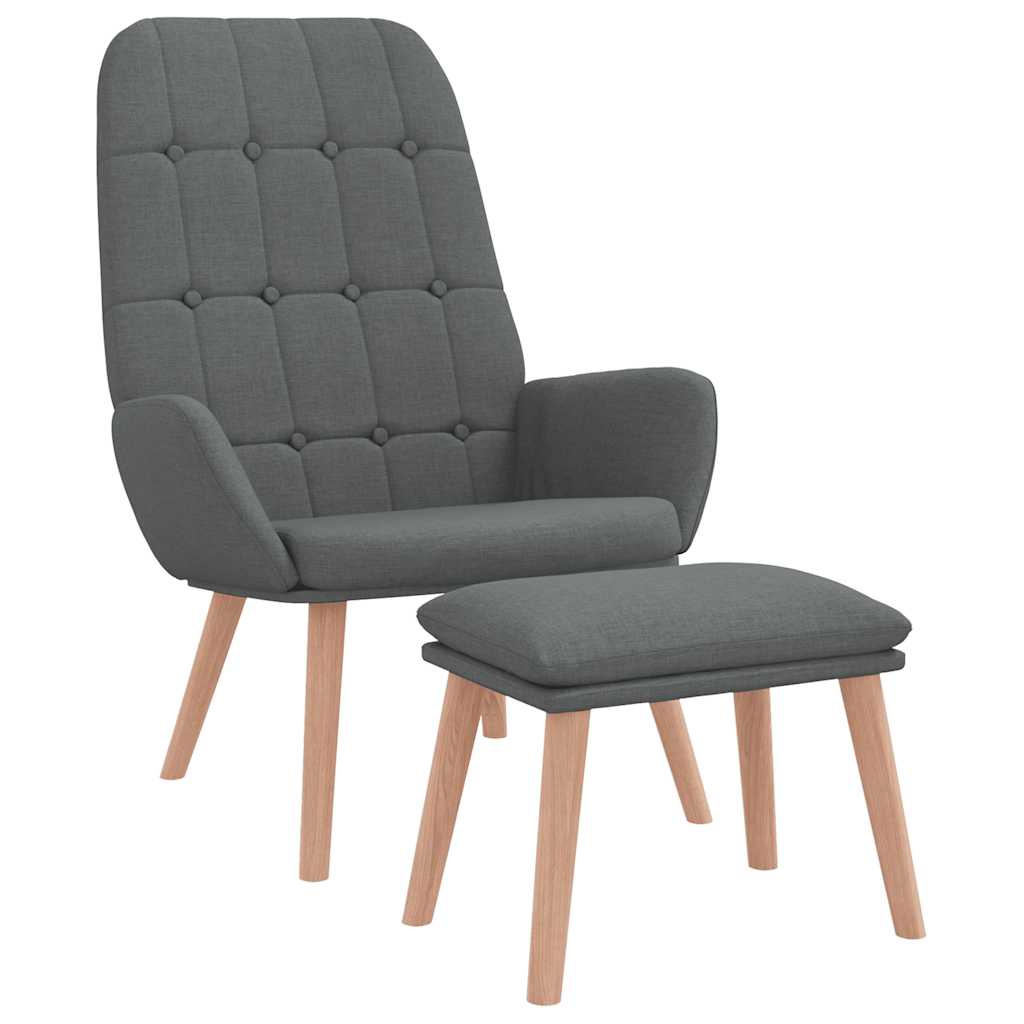 Relaxstoel met voetenbank stof donkergrijs is nu te koop bij PeponiXL, paradijselijk wonen!
