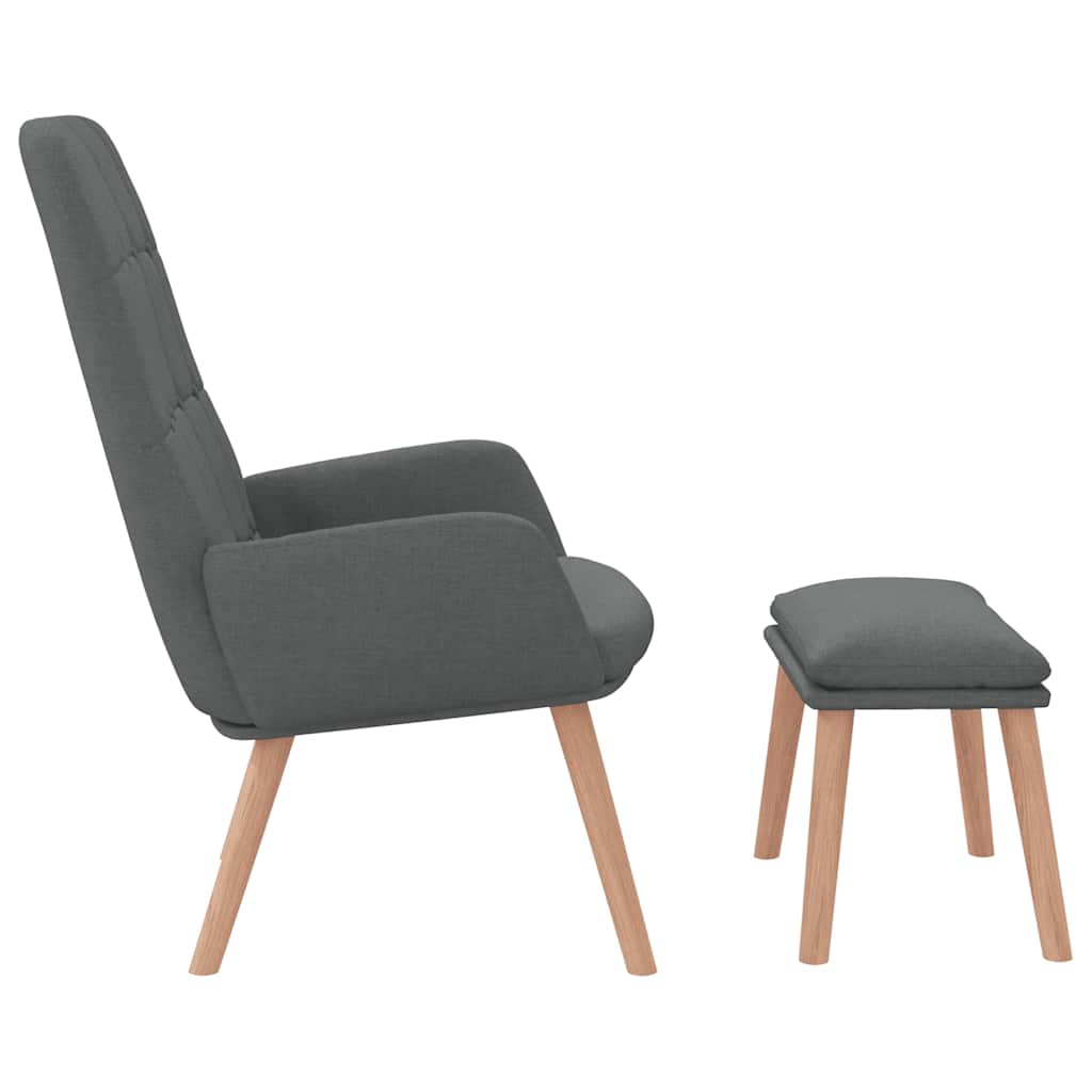 Relaxstoel met voetenbank stof donkergrijs is nu te koop bij PeponiXL, paradijselijk wonen!