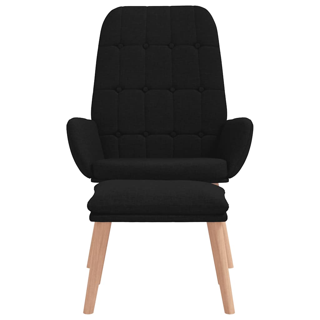 Relaxstoel met voetenbank stof zwart is nu te koop bij PeponiXL, paradijselijk wonen!