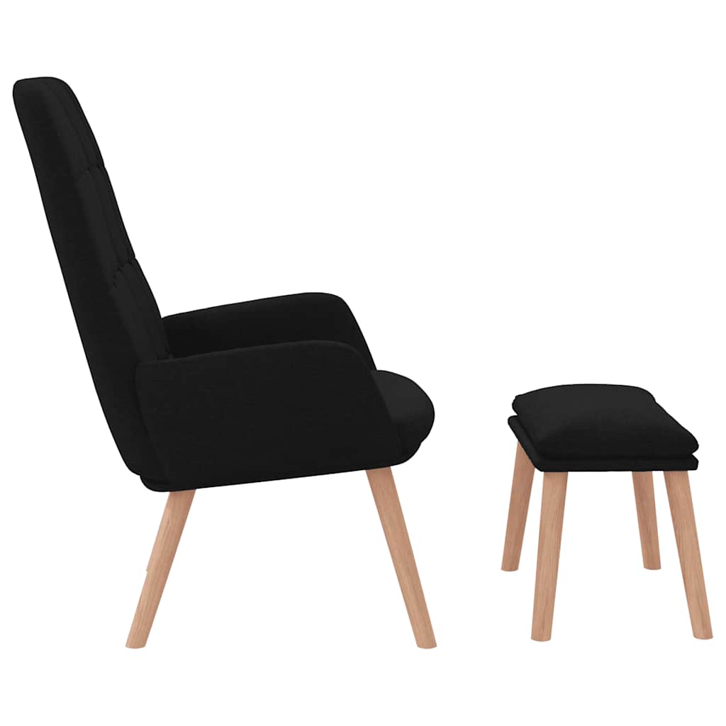Relaxstoel met voetenbank stof zwart is nu te koop bij PeponiXL, paradijselijk wonen!