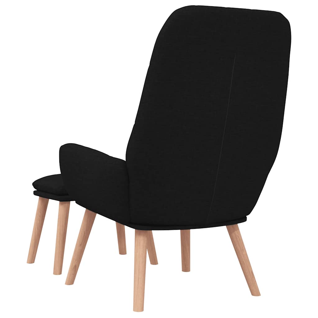 Relaxstoel met voetenbank stof zwart is nu te koop bij PeponiXL, paradijselijk wonen!