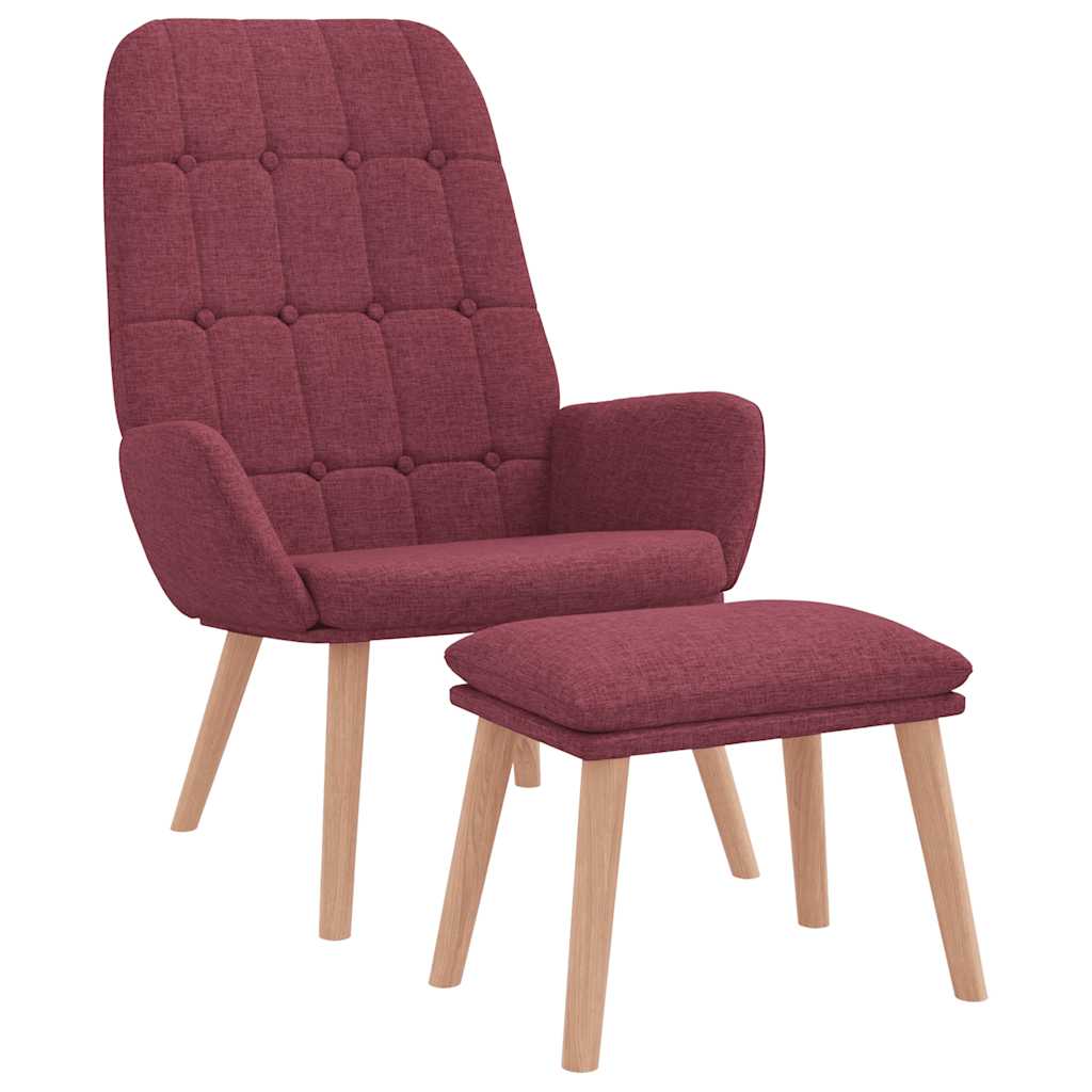 Relaxstoel met voetenbank stof wijnrood is nu te koop bij PeponiXL, paradijselijk wonen!