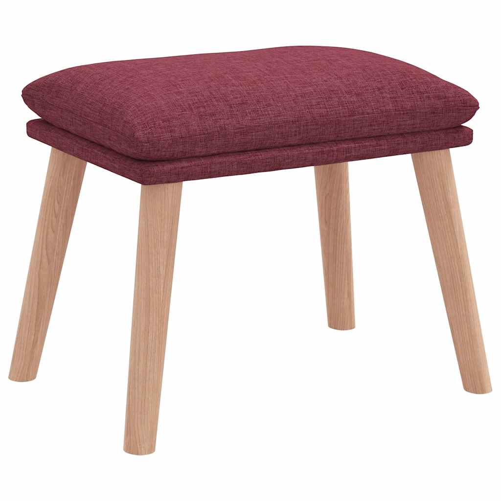Relaxstoel met voetenbank stof wijnrood is nu te koop bij PeponiXL, paradijselijk wonen!